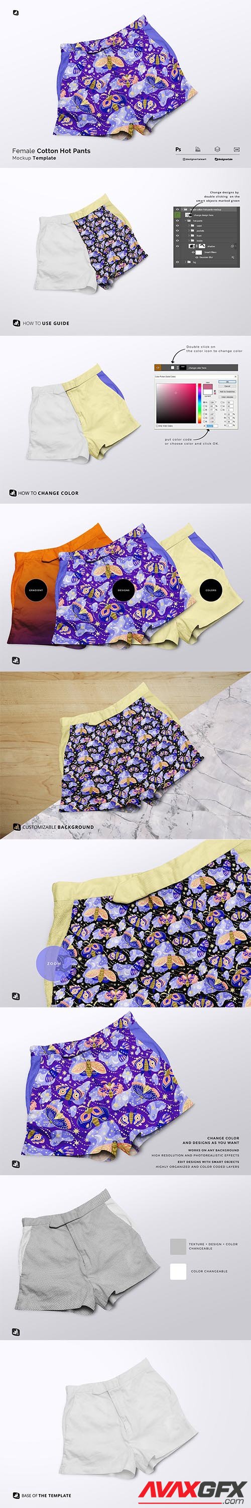 CreativeMarket - Female Cotton Hot Pants Mockup 6211883