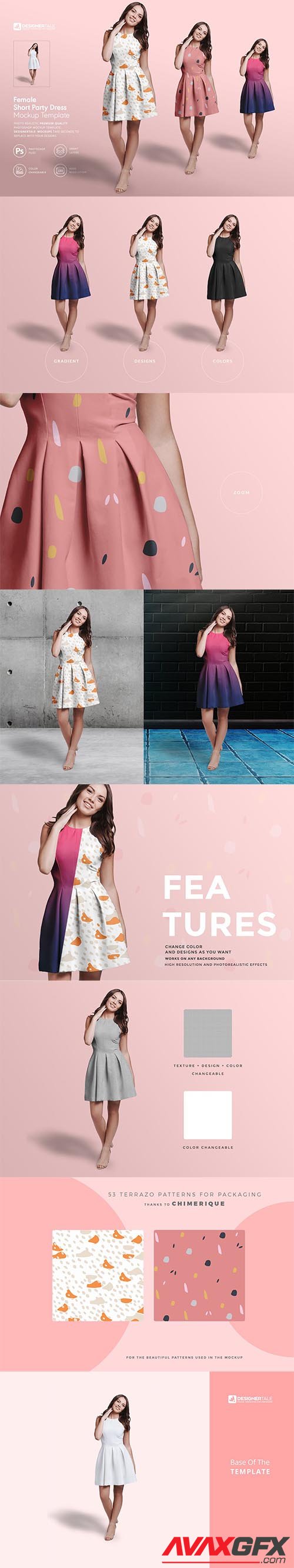 CreativeMarket - Female Short Party Dress Mockup 4265674