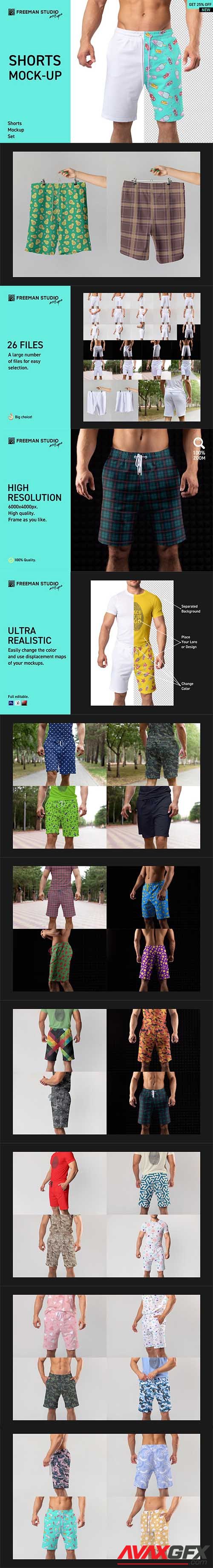 CreativeMarket - Shorts Mock-Up Set 6290043