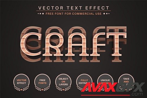Craft Wood - Editable Text Effect - 6553722