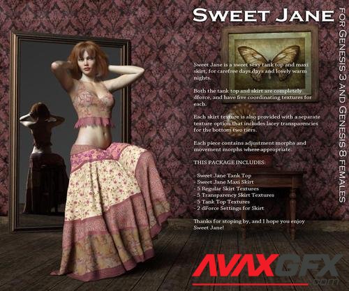 Sweet Jane for Genesis 3 and Genesis 8 Females