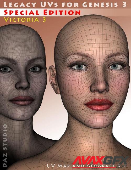 Legacy UVs for Genesis 3: Special Edition - Victoria 3