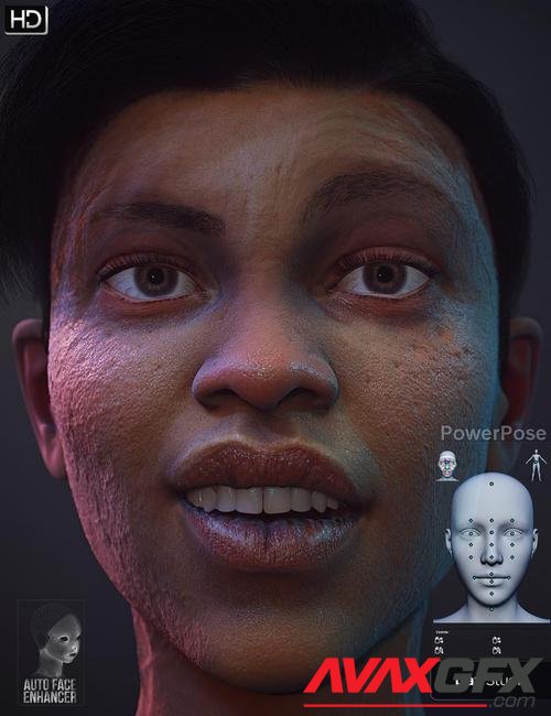 Auto Face Enhancer HD With PowerPose for Genesis 8 Female(s)