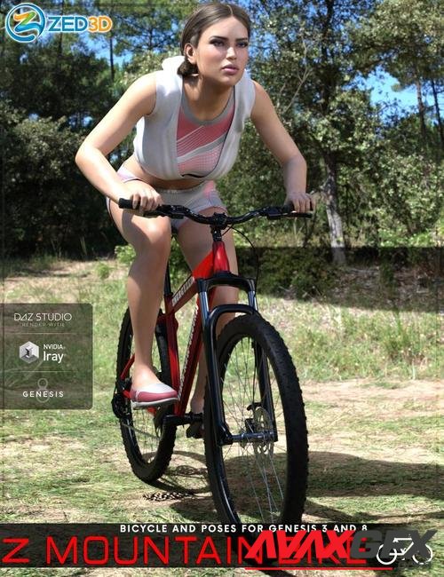 Z Mountain Bicycle and Poses for Genesis 3 and 8