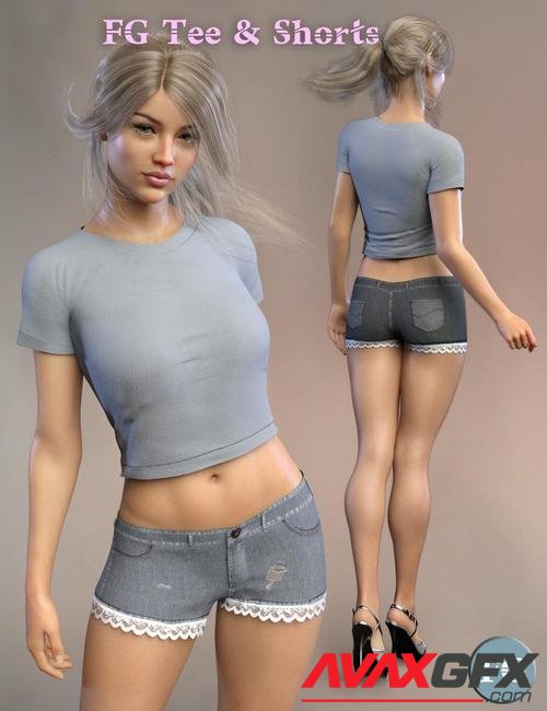 FG T-Shirt and Shorts for Genesis 8 Female(s)