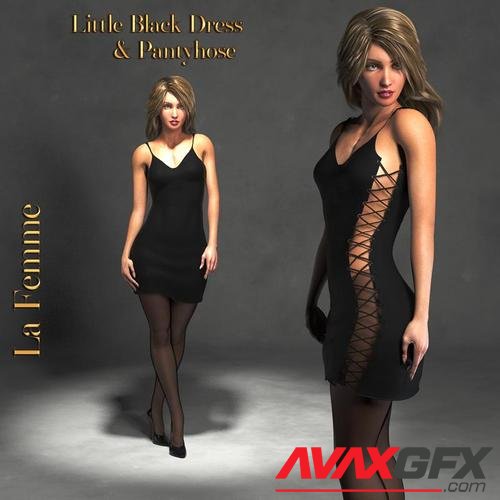 La Femme Little Black Dress and Stockings