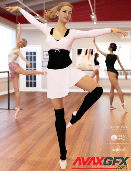 dForce Ballet Practice Outfit for Genesis 8 Female(s)