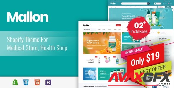 ThemeForest - Mallon v1.0.0 - Medical Store, Health Shop eCommerce Shopify Theme - 33983977