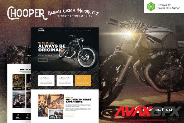 ThemeForest - Chooper v1.0.0 - Custom Motorcycle Garage Elementor Template Kit - 34062319