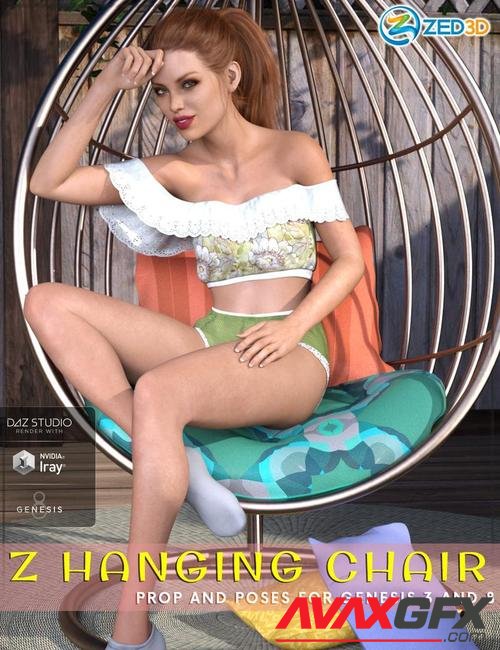 Z Hanging Chair - Prop and Poses for Genesis 3 and 8