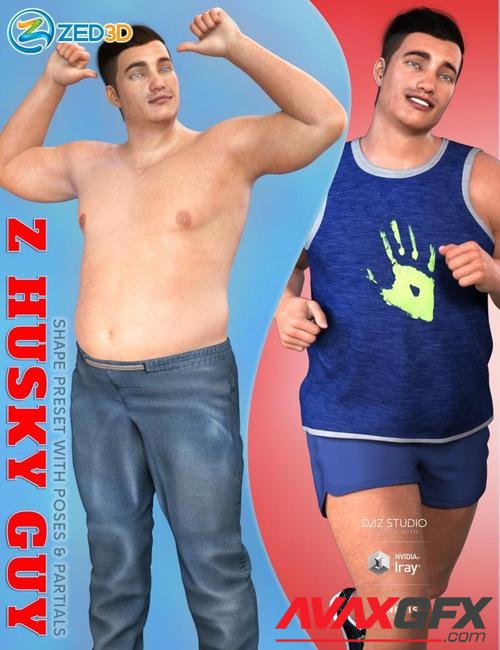 Z Husky Guy Shape Preset and Poses for Genesis 8 Male