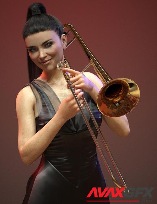 HD Trombone and Poses for Genesis 8