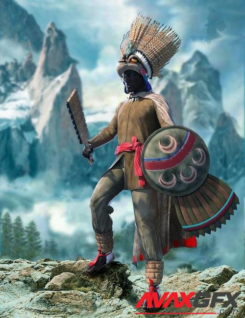 dForce Aztec Eagle Warrior Outfit for Genesis 8 Male(s)