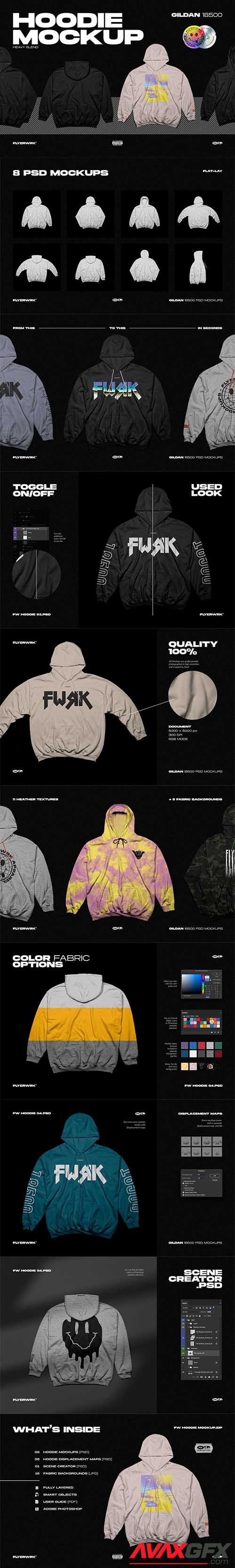 CreativeMarket - Hoodie Mockup - Gildan 18500 6499378