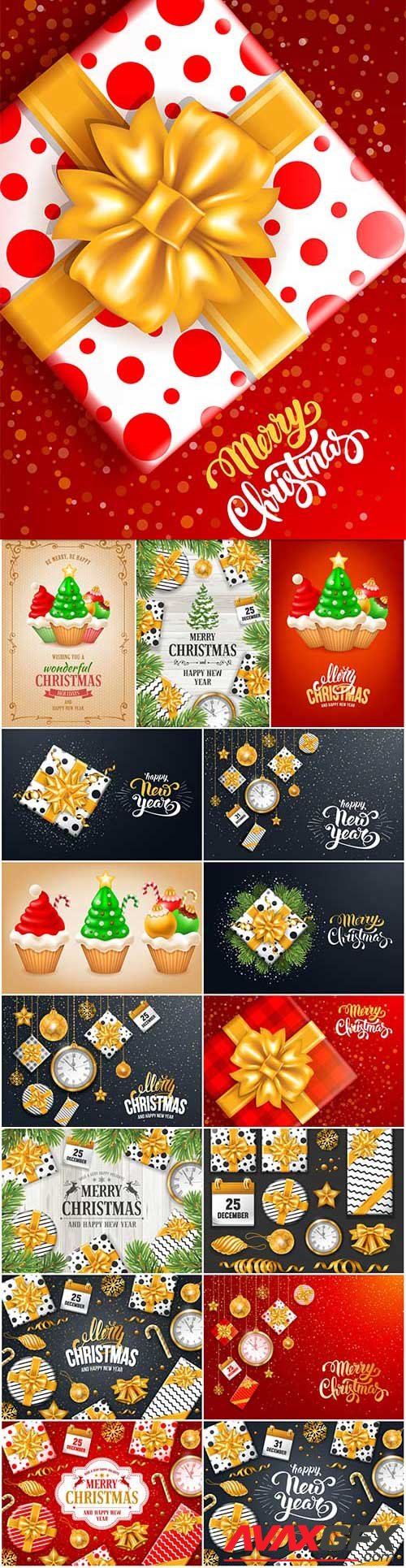 New Year and Christmas vector vol 8