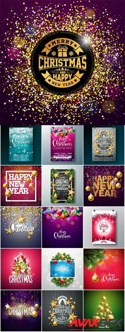 New Year and Christmas vector vol 6