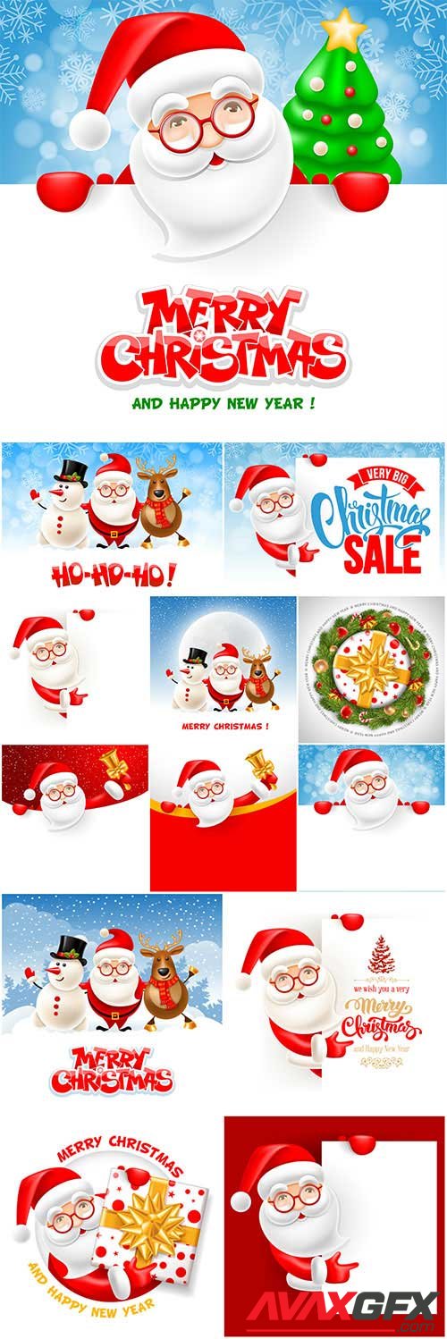 New Year and Christmas vector vol 5