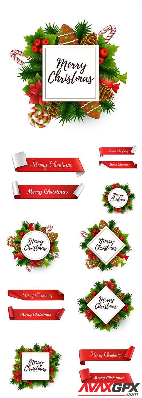 New Year and Christmas vector vol 2