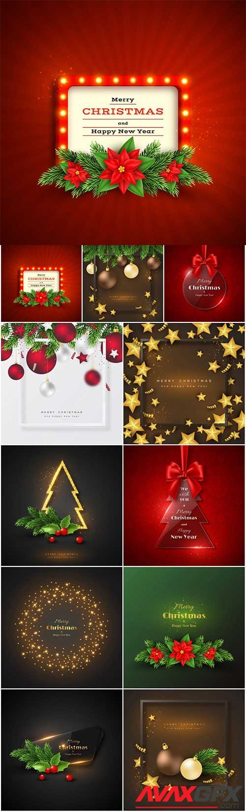 New Year and Christmas vector vol 3