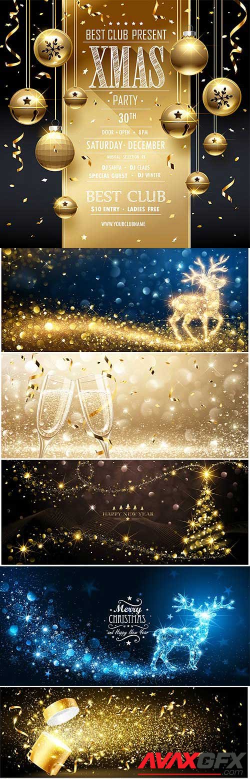 New Year and Christmas vector vol 1