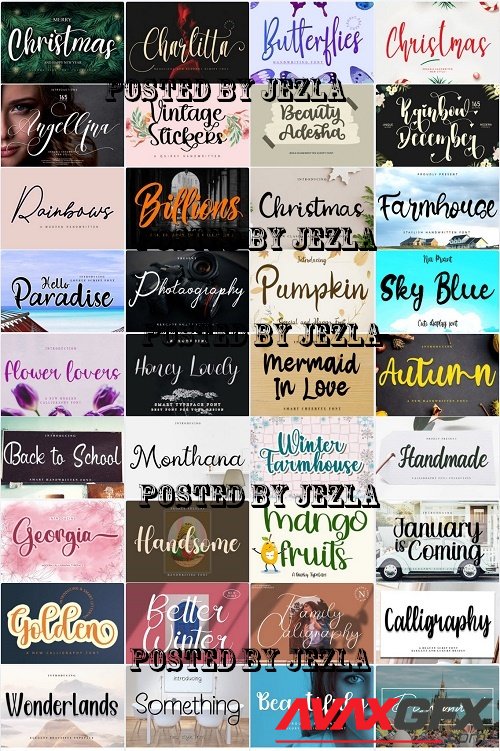 Mix Font Bundle 62 - 36 Premium Fonts