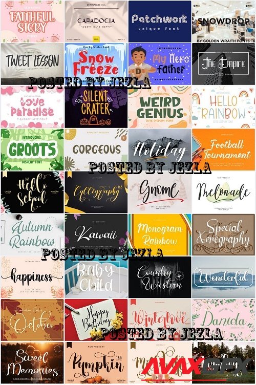 Mix Font Bundle 61 - 36 Premium Fonts