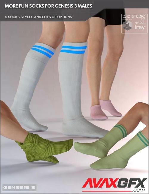 More Fun Socks Pack for Genesis 3 Males