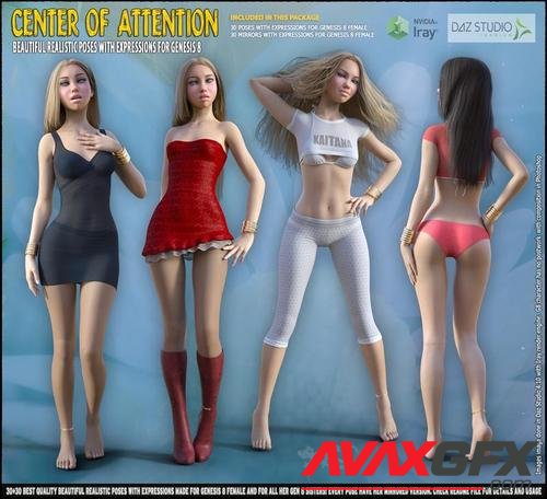 Center Of Attention - poses for Genesis 8