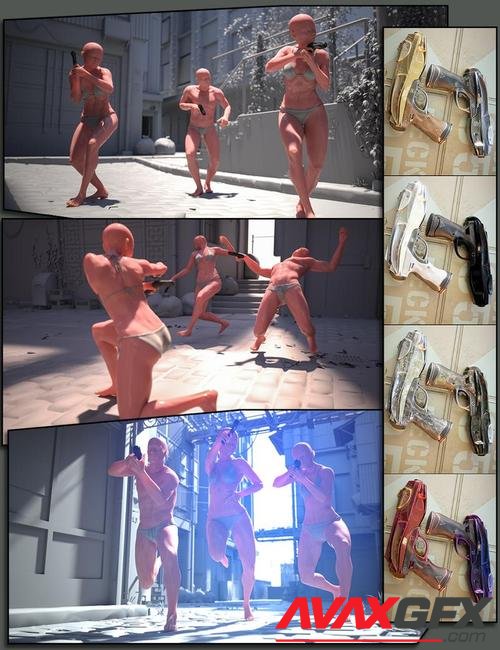 CS01: Shooting Poses and Gun for Genesis 8