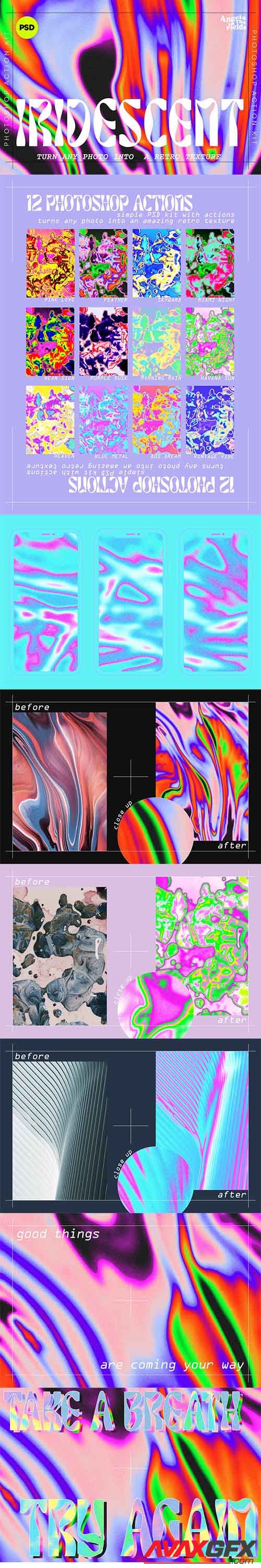 CreativeMarket - Iridescent Texture Action Kit 6277722