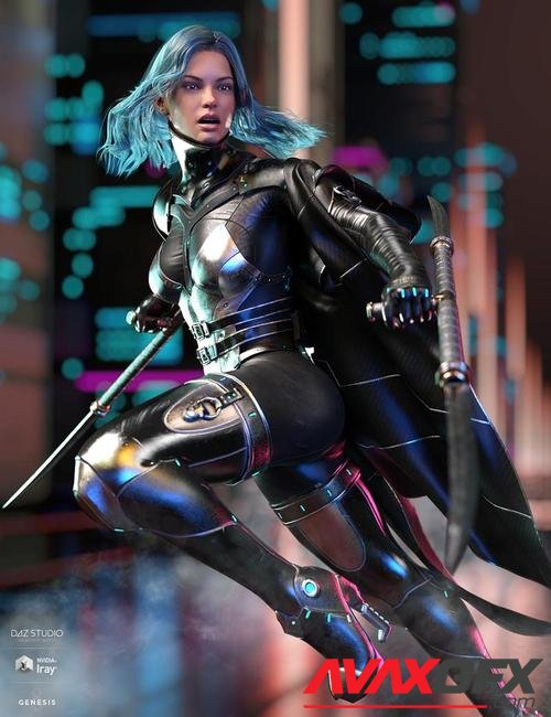 dForce Void Suit-X Outfit and Weapons for Genesis 8 Female(s)
