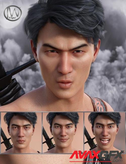 Faces of a Ninja - Expressions for Genesis 8 Male and Lee 8
