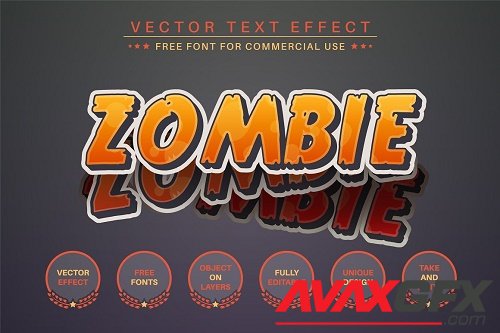 Zombie Sticker Editable Text Effect - 6560796