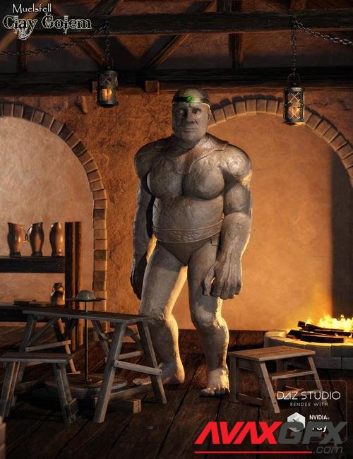 Muelsfell Clay Golem HD for the Genesis 8 Male