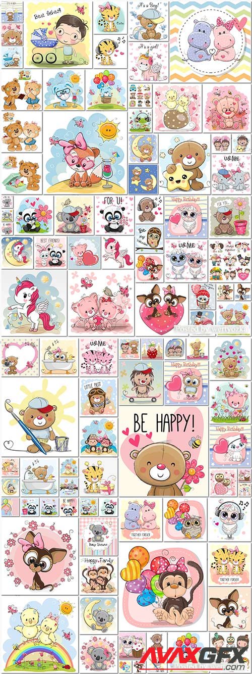 100 Bundle funny animals in vector vol 2