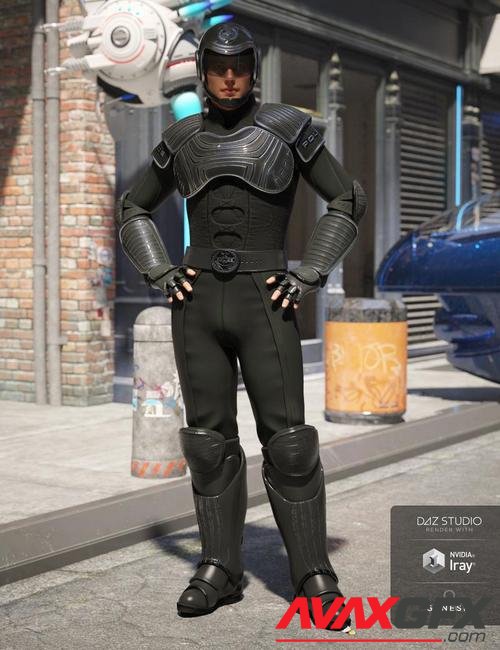 Sci-fi Police Officer Outfit for Genesis 8 Male(s)