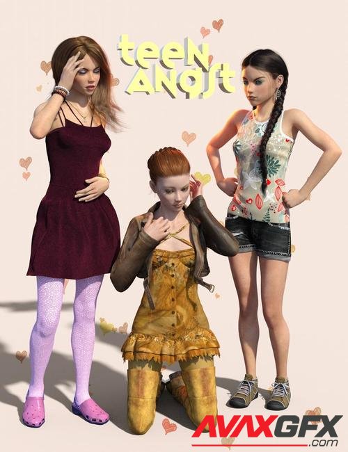 Teen Angst Poses and Expressions for Teen Kaylee 8 and Teen Josie 8