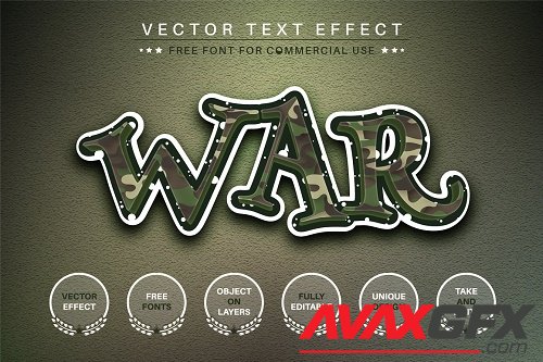 War Editable Text Effect, Font Style - 6561155