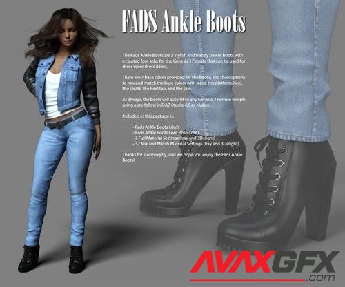 FADS Ankle Boots for Genesis 3