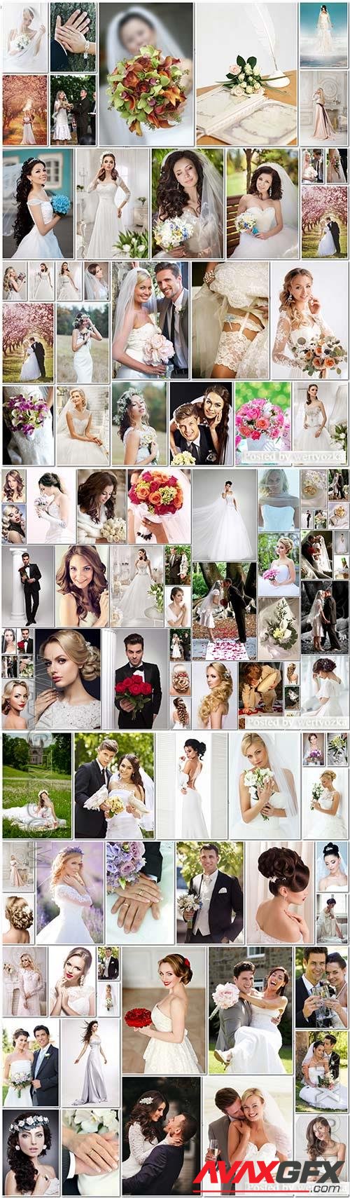 100 Bundle beautiful bride and groom, wedding stock photo vol 1