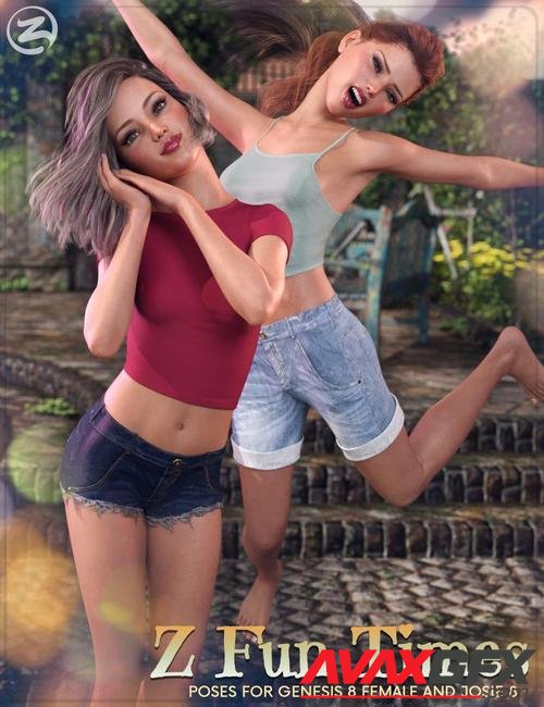 Z Fun Times - Poses for Genesis 8 Female and Teen Josie 8