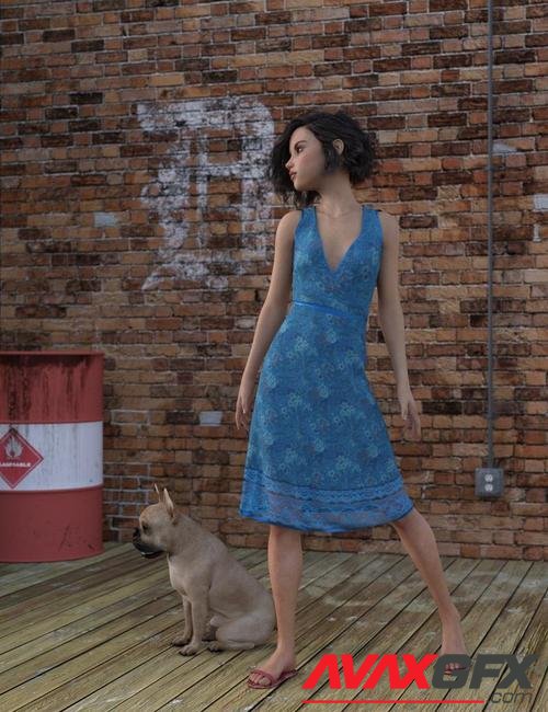 dForce Beachflower Summer Dress for Genesis 8 Female(s)