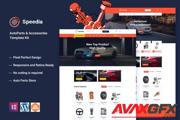 ThemeForest - Speedia v1.0.0 - AutoParts & Accessories Elementor Template Kit - 34111402