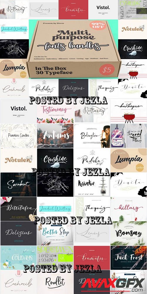 Multipurpose Font Bundle! - 30 Premium Fonts