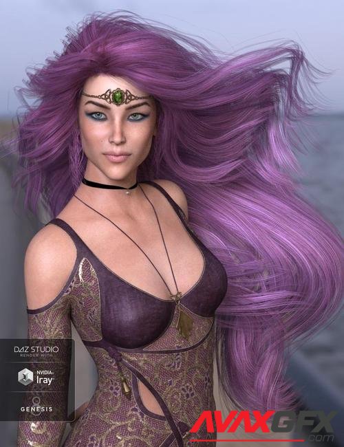 Leni Hair for Genesis 3 and 8 Female(s)