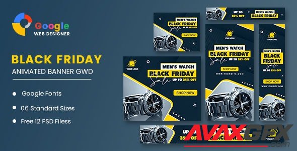 CodeCanyon - Men Watch Black Friday Sale HTML5 Banner Ads GWD v1.0 - 33969302