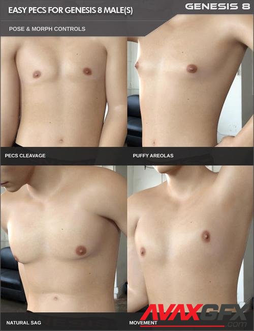Easy Pecs - Pose and Morph Control for Genesis 8 Males