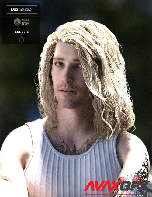 Viktor Long Locks for Genesis 3 and 8