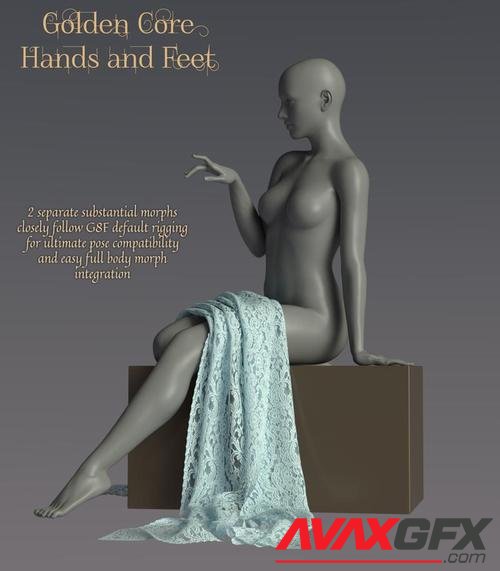 Golden Core Hands and Feet for Genesis 8 Female