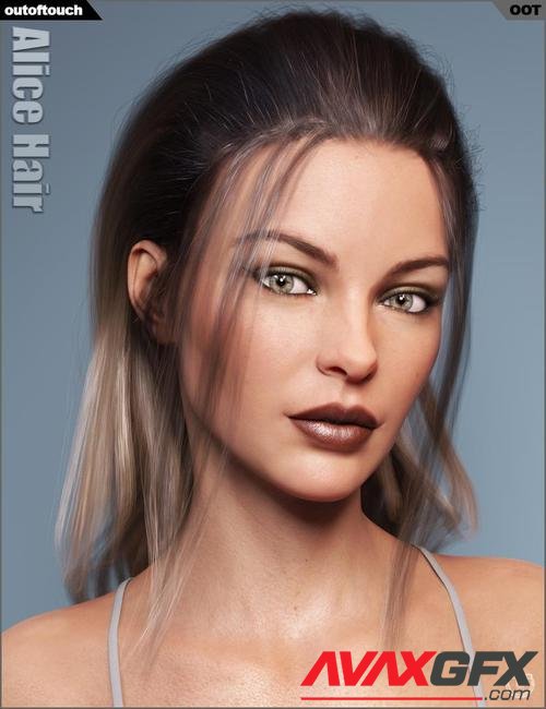 Alice Wet and Dry Hair for Genesis 3 and 8 Female(s)